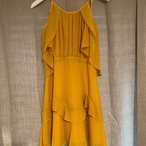 Halston yellow mini dress, size 2